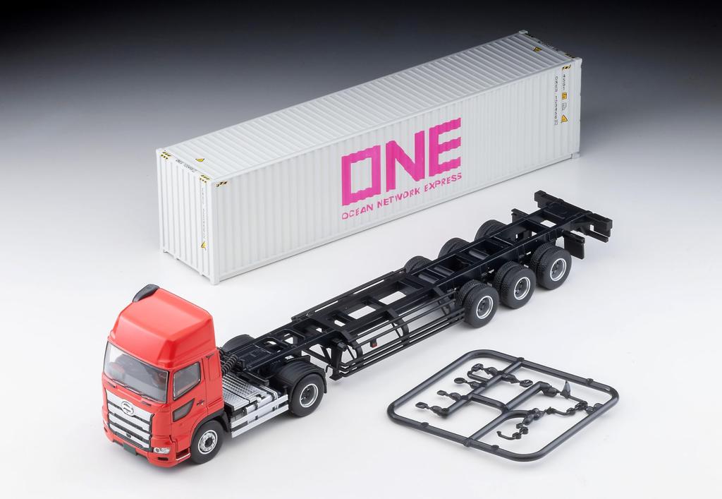 TOMYTEC Tomica Limited Vintage Neo Hino Profia 40-футовый трейлер-контейнеровоз Sharyo Ocean Network Express Серый контейнер Готовая модель 335252 1/64