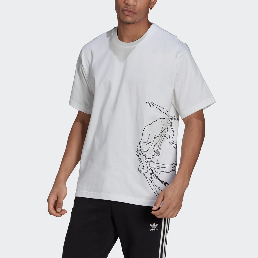 Adidas Футболка Originals Artist Tee Ss вышитая спортивная футболка с круглым вырезом и коротким рукавом для мужчин, белые топы HA4695