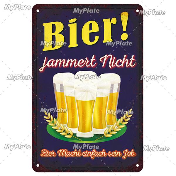 Ретро Напиток Bier Пиво Металлическая Вывеска Винтажная Табличка Оловянная Вывеска Пластина Настенный Декор Для Бара Клуба Человек Пещера Бар Тарелка Питьевой Плакат На Заказ
