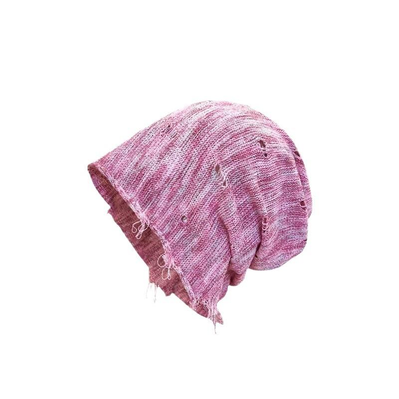 Пустошь ветер постепенное изменение вязание отверстия ворс шапка женская весна и лето улица ретро ленивый ветер тай-дай универсальный послеродовой холодный шапка
