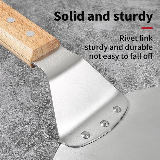 Лопата для пиццы из нержавеющей стали, большая круглая лопатка, кухонная лопатка для пиццы, широкая поверхность, безопасные инструменты для выпечки