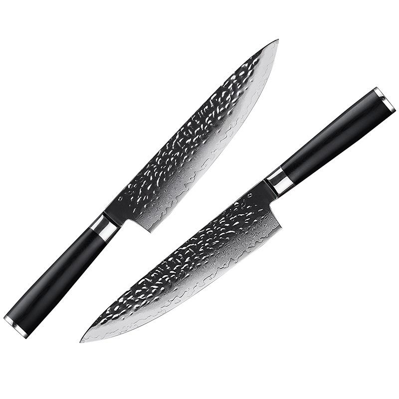 Кухонный японский нож из дамасской стали