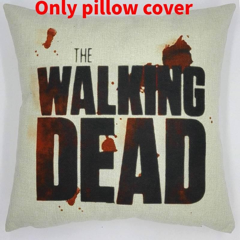 Премиальная серая льняная наволочка для диванной подушки Walking Dead для фанатов зомби-сериала 45x45 см