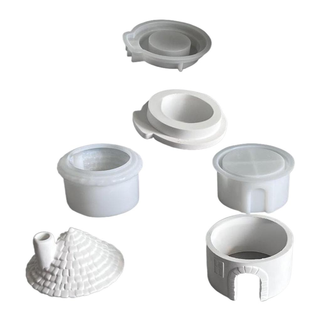 Форма Домика Силиконовая Форма для Подсвечника-Таблетки из Эпоксидной Смолы Держатель для Чайной Свечи Декорация Многоцелевые Силиконовые Формы