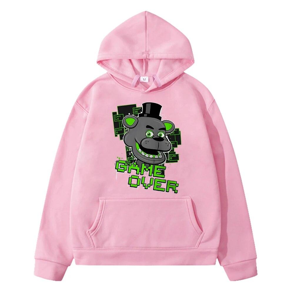 Толстовка с капюшоном в стиле аниме «Медведь и кролик», флисовая толстовка y2k sudadera, одежда для мальчиков, повседневный пуловер FNAF, осенняя куртка, детская одежда для девочек