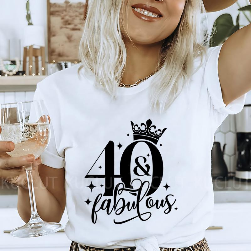 Женская футболка 40th Fabulous Tees Женская футболка для вечеринки в честь 40-летия королевы Модные графические топы Повседневная эстетичная женская одежда