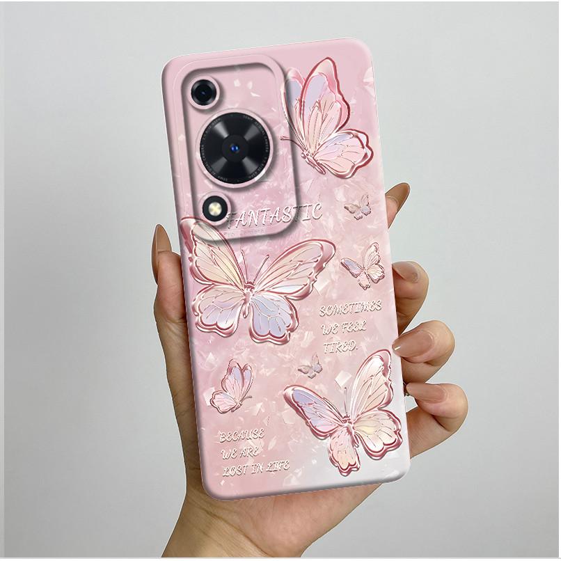 Phone Case For Huawei Nova Y72 Cases Fashion Butterfly Floral Cover For Huawei Nova Y72 NovaY72 Soft Silicone Shockproof Shell