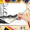6PCS blue hand grips 6pcs pointed line drawing brushes nylon drawing tools  art craft creation