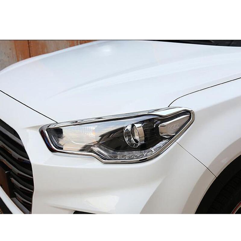 ABS Car Headlight Cover Trim Decoration For Hyundai IX35 2018 Trim Strips Eyebrow Exterior Accessories 2PCs