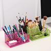 3/4 Grid Metal Mesh Pen Holder Large Capacity Makeup Brush Storage Bucket  Bedroom Decoration