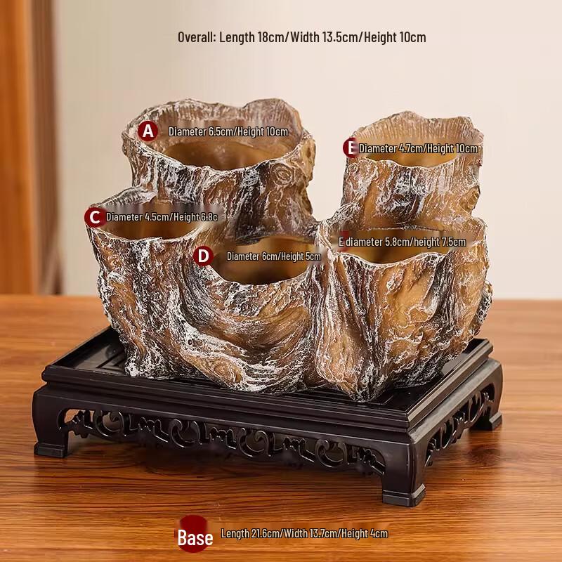 Irregular Wood-Grain Succulent Planter