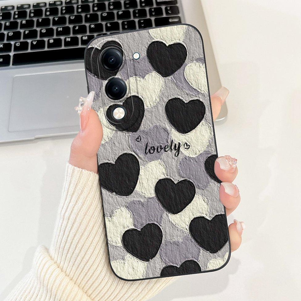 For Vivo Y04 Case V2430 Silicone Cute Cat Fashion Butterfly Flowers Love Painted Back Cover For Vivo Y04 4G Phone Case Bumper