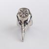 Viking Raven Skull Valknut Ring Stainless Steel Runic Compass Vegvisir Ring Men Women Norse Protection Jewelry