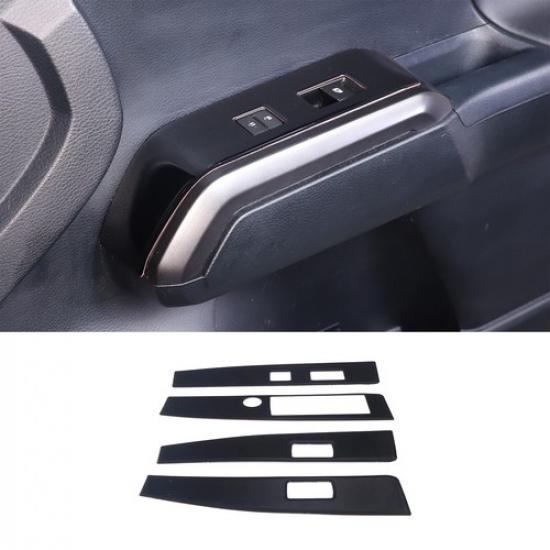 Glossy Piano Black Window Lift Switch Panel Cover Trim + For Toyota Tacoma 16-22