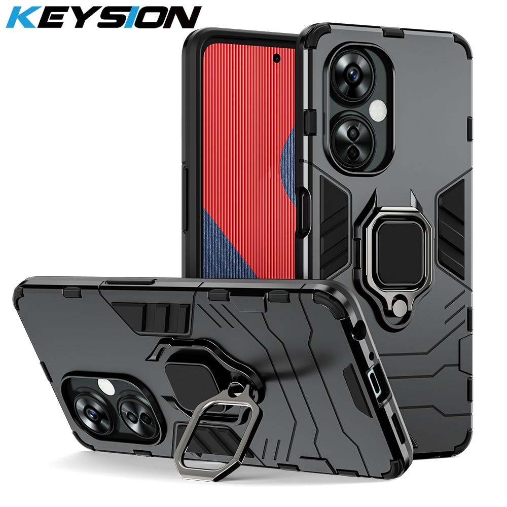 KEYSION Противоударный защитный чехол для OnePlus Nord CE 3 Lite 5G N30, силиконовый + ПК с металлическим кольцом-подставкой, чехол для телефона Oneplus 1 + Nord 3 5G