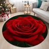2D Rose Floor Mat Non-slip Blanket Inches Quick Dry Flower Carpet for Living Room Bedroom  Living Room Decoration  Area Rug