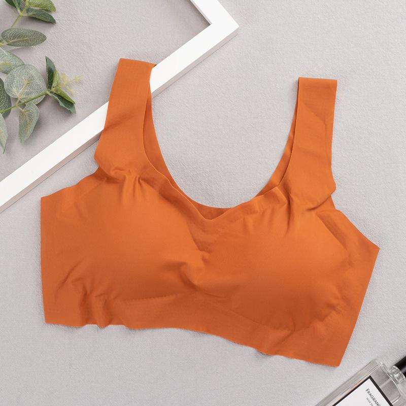 Бюстгальтер из ледяного шелка, бесшовный жилет, бюстгальтеры для женщин, нижнее белье с эффектом пуш-ап, топ для сна, мягкий, ударопрочный, тонкий, конфетный, нижнее белье, бюстгальтер-бралетт