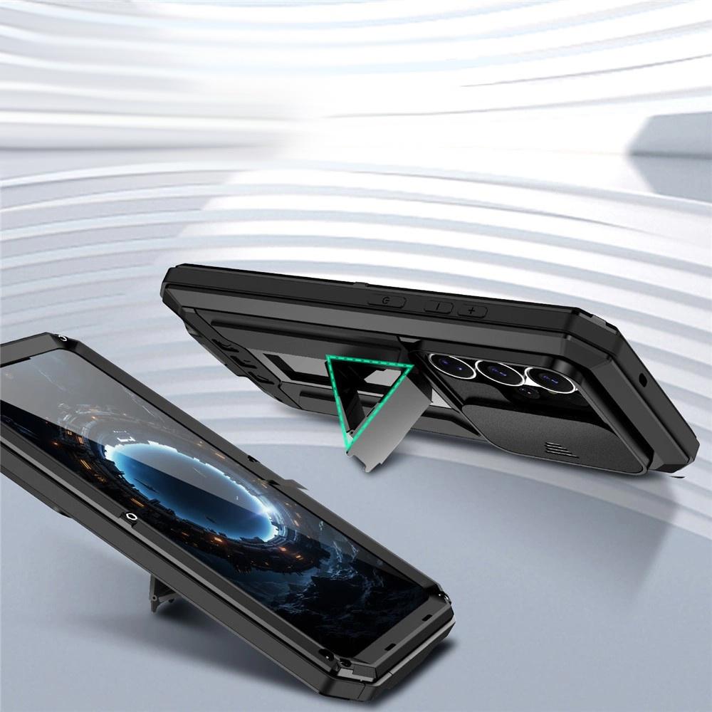 Armored case for Samsung Galaxy S26 Ultra, R-JUST, with camera shutter and stand, black