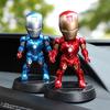 Shaking The Head Marrie Couple Car Decoration Toy With Vibrant Red And Blue Iron Man Design