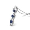 Blue Sapphire Spiral Necklace- Sterling Silver