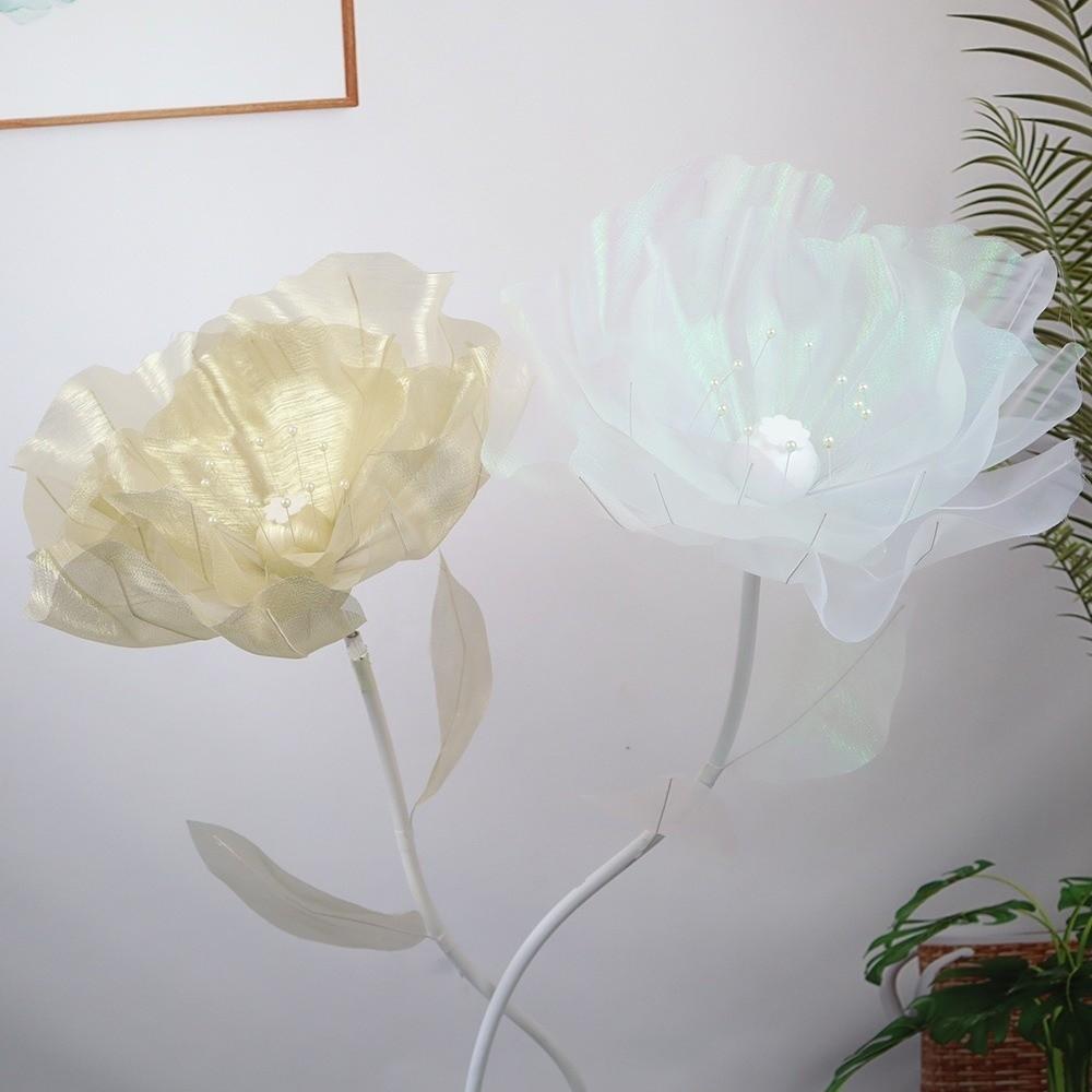 Simulation 3D Gauze Artificial Flower 50cm Big Giant Mesh Flower Hollow Silk Flower Window Display
