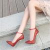 Red Pointed High Heels Women's Stiletto Nightclub Large Size Women's Shoes One Piece