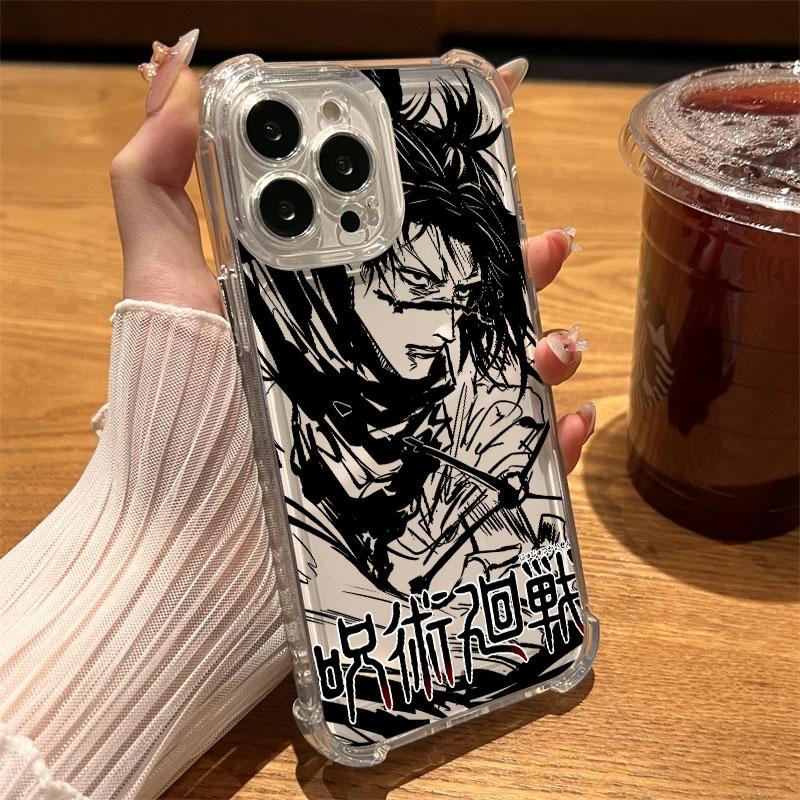 Прозрачный чехол для телефона Jujutsu Kaisen для iPhone 17 Air 16 e 15 14 13 12 11 Pro Max Plus Mini SE 2020 2022 Мягкий противоударный чехол Чосо