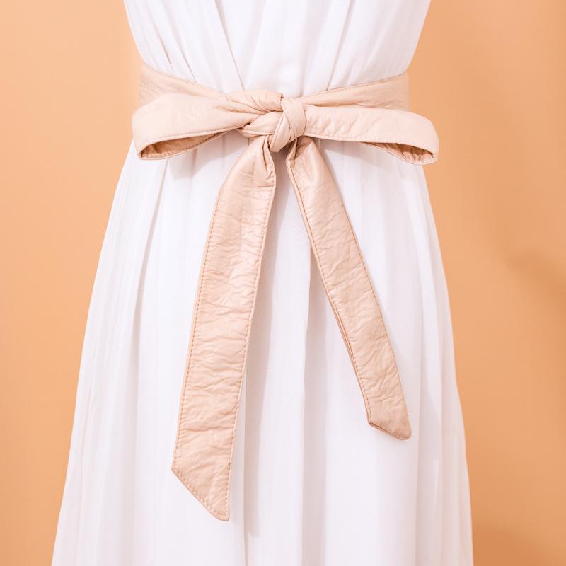 Women's Thin Knotted Belt for Down Jackets and Skirt Decoration - Trendy Canvas Design