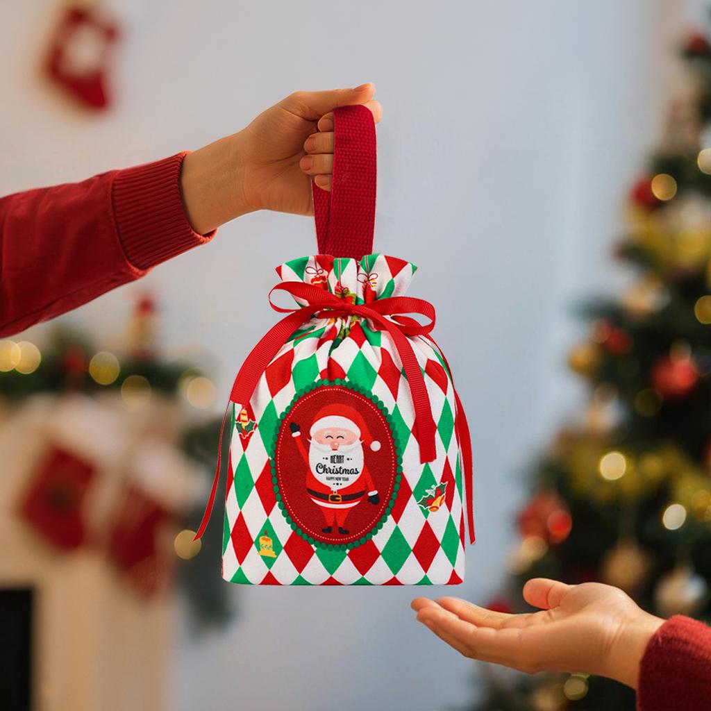 High Quality Velvet Christmas Gift Bag Drawstring Candy Box DIY Christmas Apple Storage Bags Home New Year Party Decoration