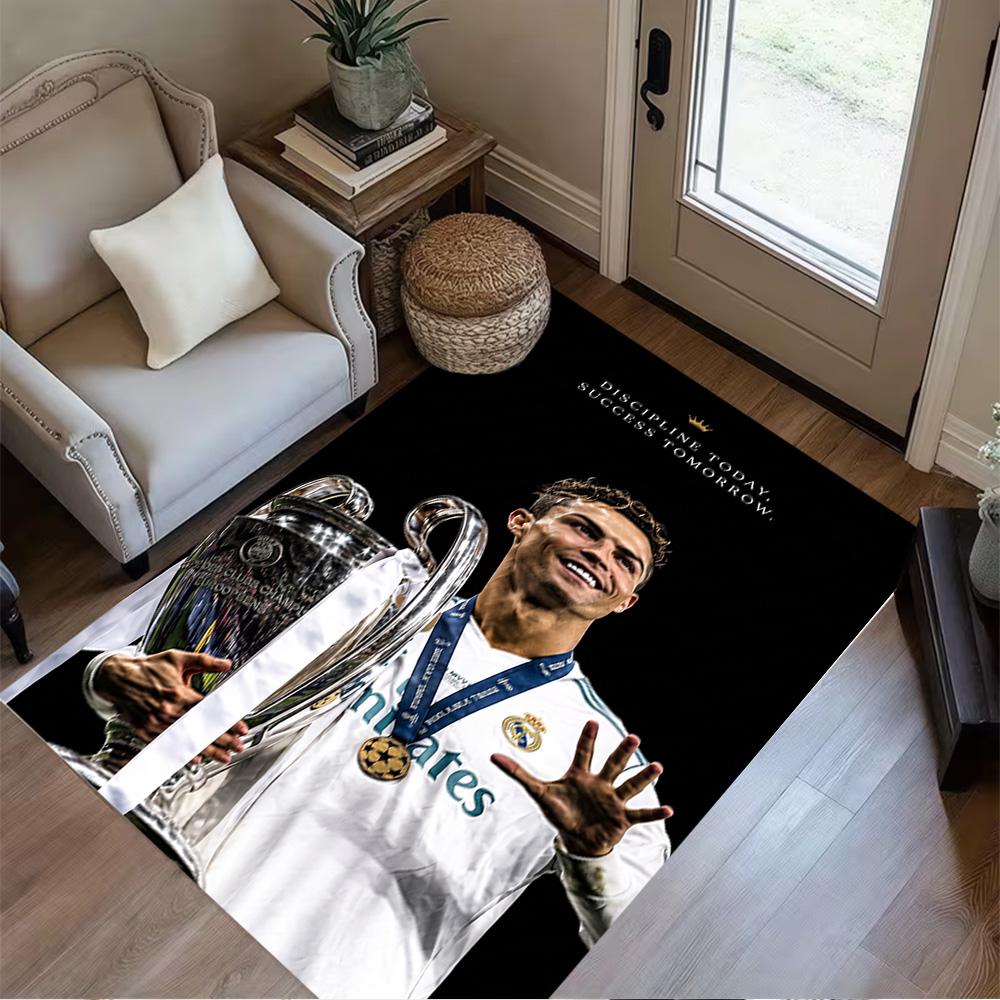Ronaldo's Legacy Football Area Rug Design for Playrooms Hallway Game Room Study room Anti-slip Rug Anime Office Decor