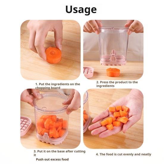 Многофункциональная машина для нарезки овощей кубиками с контейнером и лезвиями из нержавеющей стали