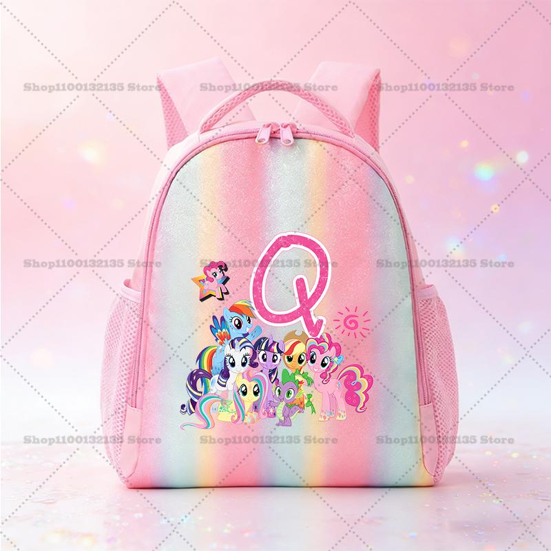 Школьный рюкзак My Little Pony Кавайный Аниме-рисунок Розовый рюкзак Начальная школа Детский сад Мультяшный Блестящий Рюкзак для книг Канцелярские принадлежности Подарки Удобный для детей