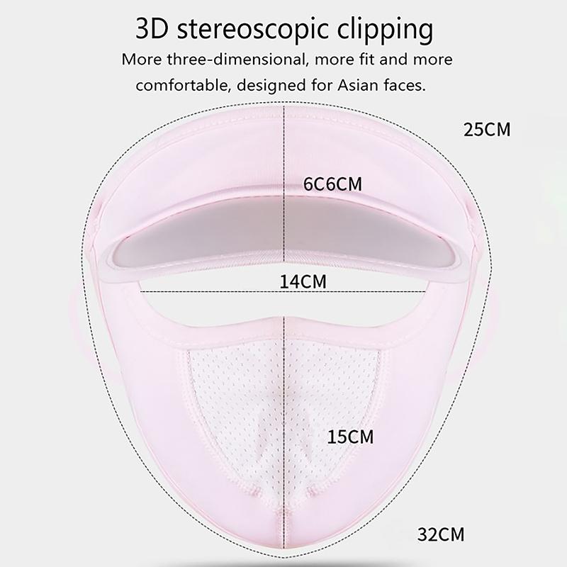 Summer Sunscreen Ice Silk Mask Uv Protection Face Cover Sunscreen Veil Face With Brim Outdoor Cycling Sun Protection Hats Caps