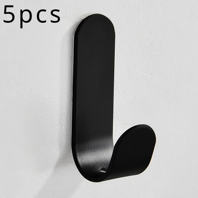 5Pcs Multi-purpose Wall Organizer Hook Behind-door Key Cloth Hanger Hook Bathroom Robe Towel Holder Rack Kitchen Hardware