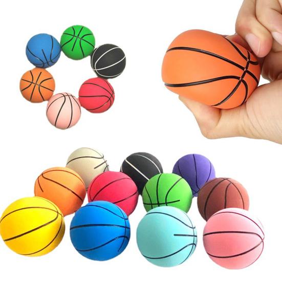 Mini Basketball Eco-friendly Non-inflatable Wear Resistant Ultra-high Elastic Toy Rubber Small Ball Toy for Children