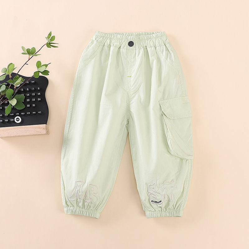 Рабочие брюки для девочек, летние тонкие повседневные спортивные брюки, брюки с защитой от комаров для маленьких девочек, летние брюки для верхней одежды