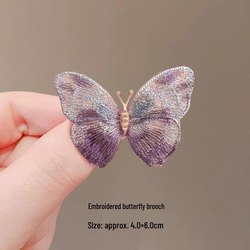 Luxury Embroidered Butterfly Lapel Brooch: High-End Women's Corsage Pin