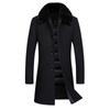 Зимнее новое мужское шерстяное пальто средней и длинной длины с откидным воротником и съемной подкладкой, мужское пальто