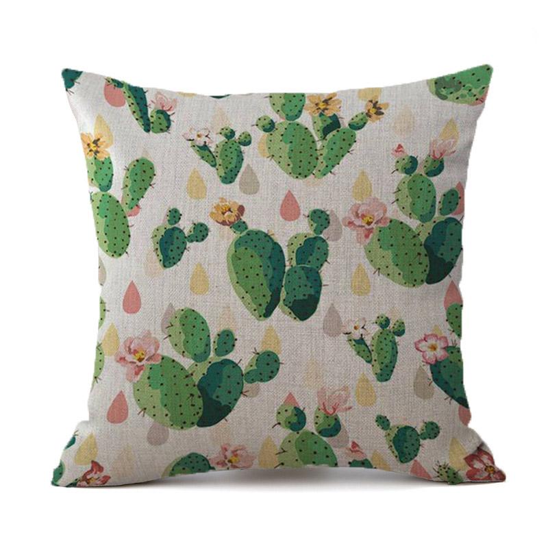Tropical Plants Cactus Pillow Case Linen Decorative Pillowcases Tropical Cactus Throw Pillow Case Kussensloop Almohada Zt275