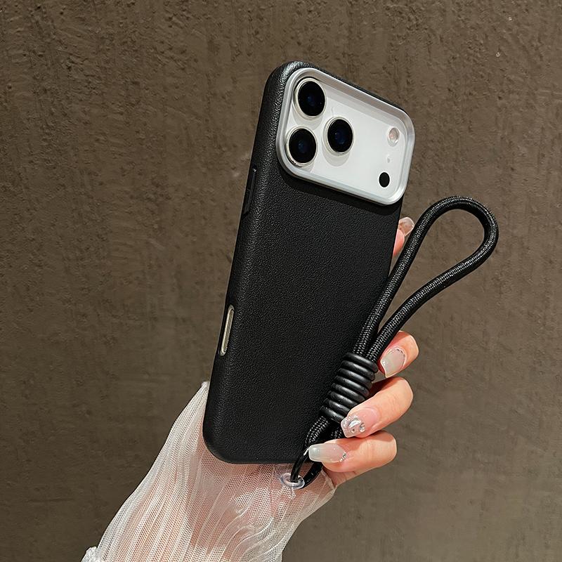 Матовый Личи Мягкий Силиконовый Чехол-Ремешок для Телефона iPhone 17 16 15 Pro Max 14 Plus 11 12 13 16e X XS XR Ручной Ремешок на Запястье