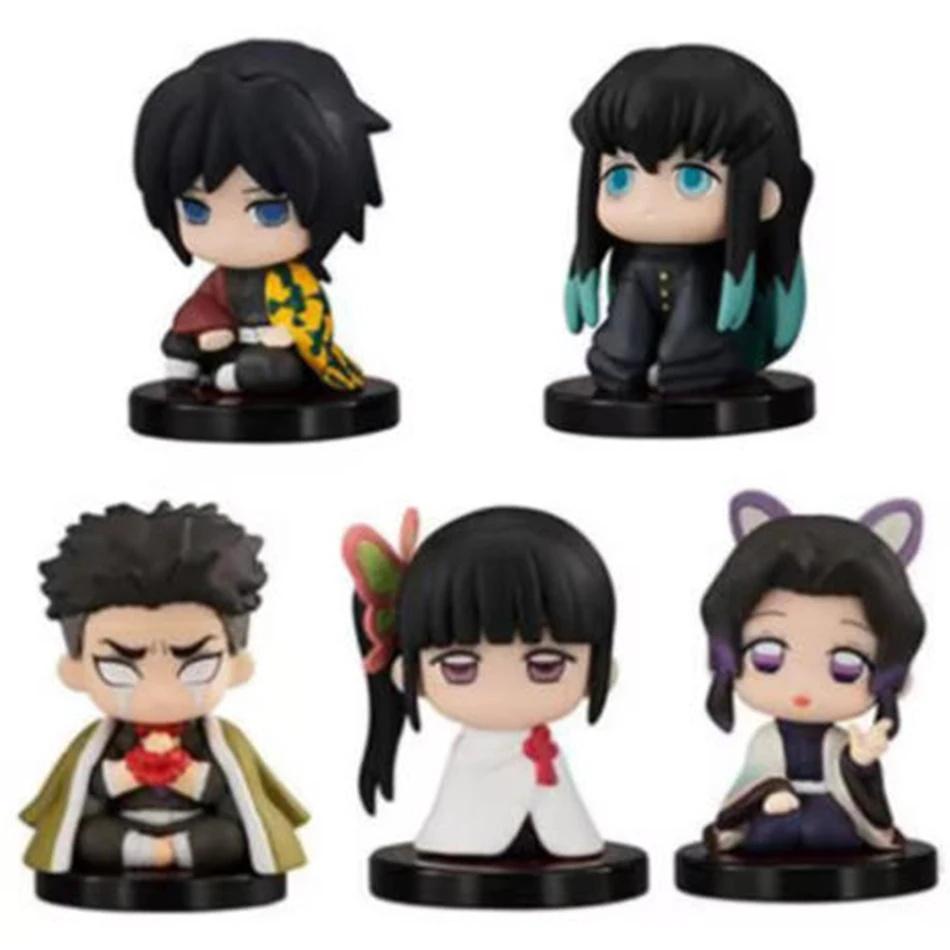 Фигурки Demon Slayer Q Posket Mini Kimetsu No Yaiba ПВХ Куклы Набор из 5/10/12/15 Для Украшения Рабочего Стола