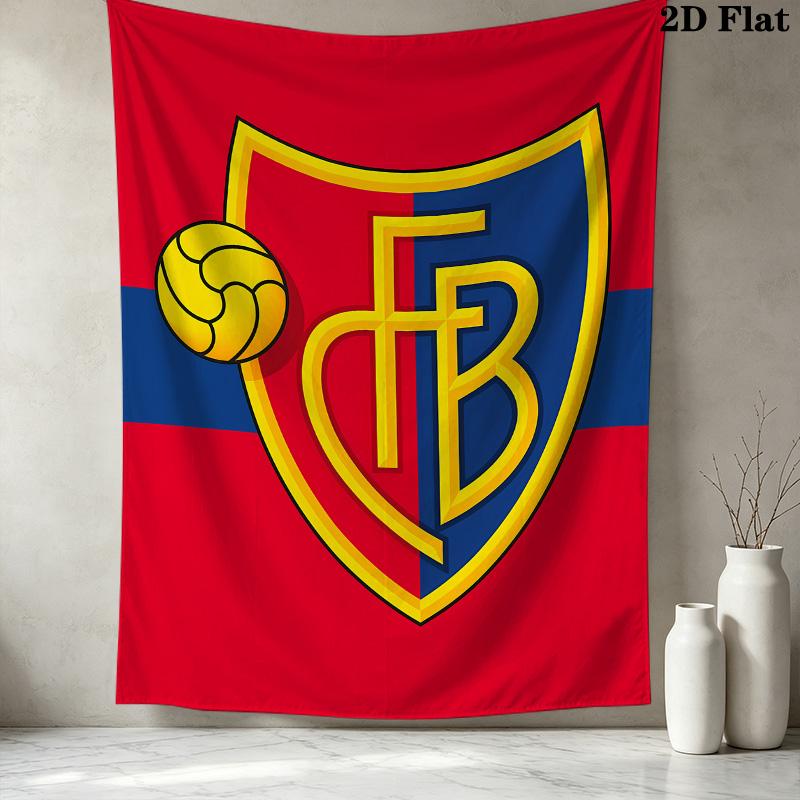 Footballclub Basel Wall Tapestry Aesthetic Wall Hanging Printed Fabric Blanket Decorative Tapestries For Bedroom Living Room Home Decor