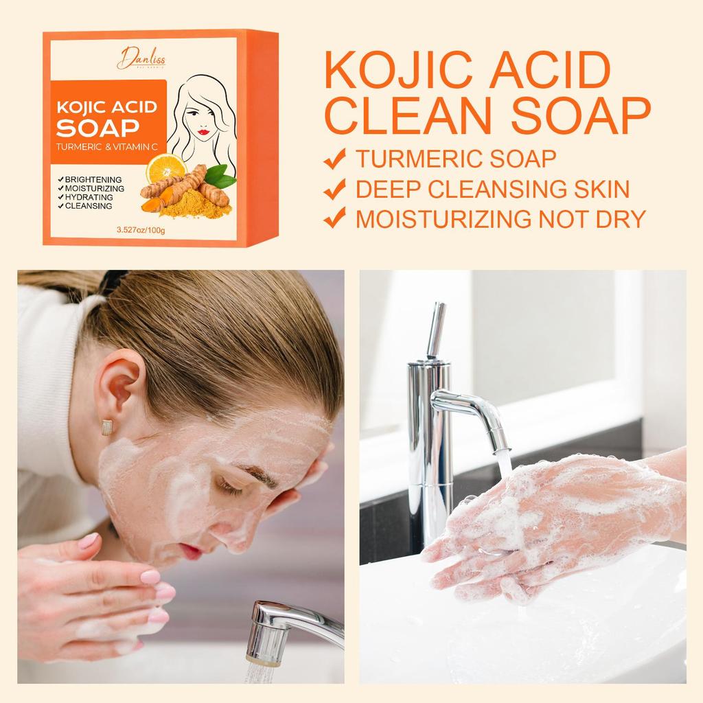 Мыло с койевой кислотой, витаминами С и Е — глубоко очищает кожу, питает ее и предотвращает сухость, сохраняет кожу мягкой и гладкой — подходит для всех типов кожи, 100 г