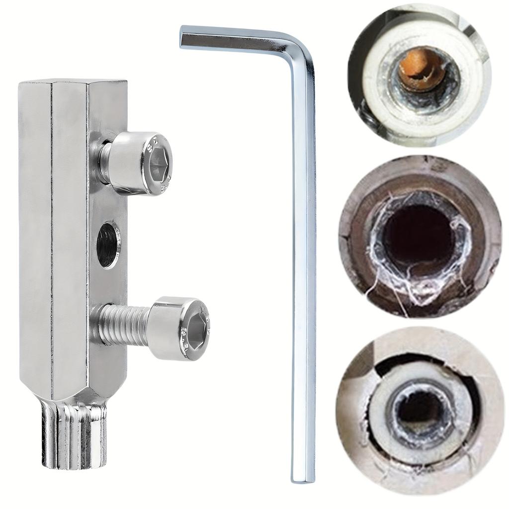 Инструмент для демонтажа разрыва металлической водопроводной трубы - съемник углового крана, с конструкцией стопорной гайки, регулируемый рычаг, простота в эксплуатации, без соединителя