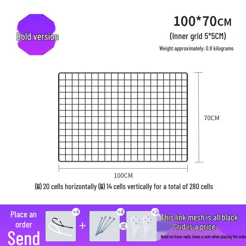 Black Bold Mesh Photo Wall Hanging & Display Rack