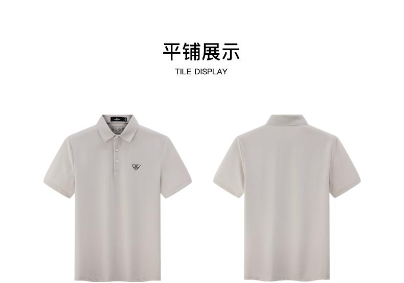 Pure color Waffle short sleeved collar Polo