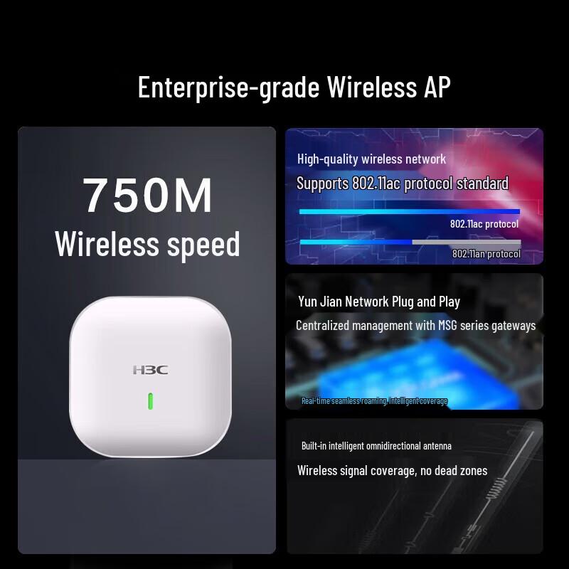 H3C WAP712C-LI Enterprise 5G Dual-Band Gigabit Indoor Ceiling AP