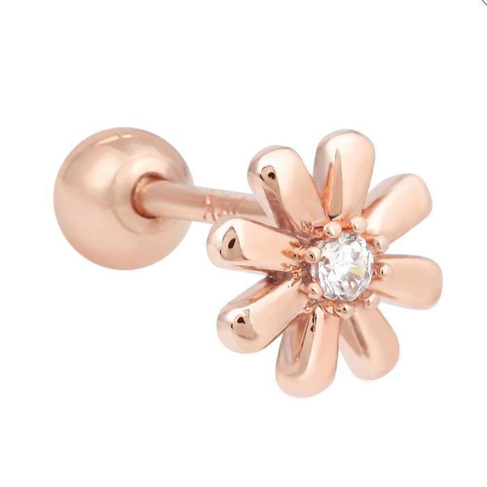 Daisy 14K Gold Needle Rose Gold Flower Cubic Piercing (S8539525)