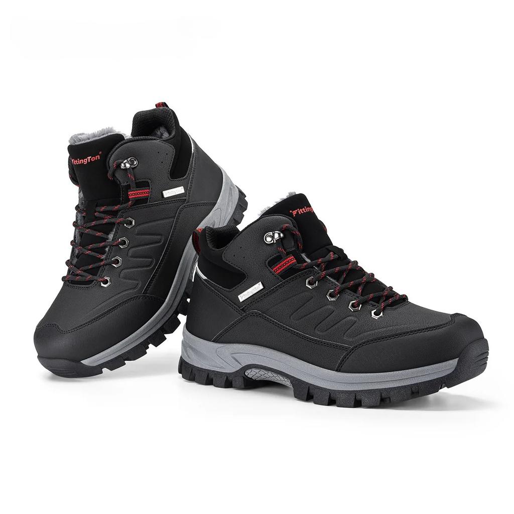 Широкие мужские зимние ботинки Толстые теплые сноубутсы Нескользящие Легкие Удобные Ботинки на меху Уличная зимняя обувь для мужчин