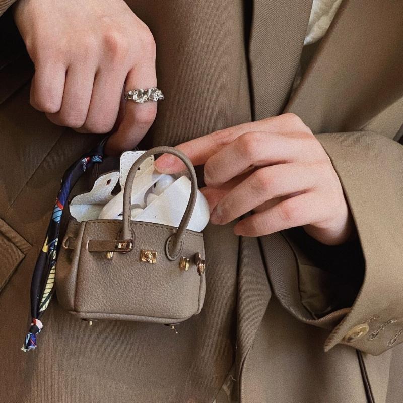 Мини Беспроводные Наушники Чехол Органайзер Держатель для Ключей Брелок Шарм Искусственная Кожа Брелок Мешочек Различные Яркие Цвета на Выбор